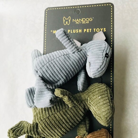 NANDOG PET GEAR Mini Plush  Set of 3 Squeaky Stuffed Dog Pet Toy - Picture 2 of 4